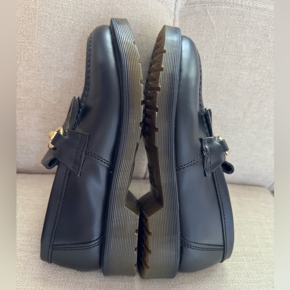 Dr. Martens Adrian Snaffle Black leather Loafers with Gold Detail Unisex M6 /W 7 - Picture 14 of 15